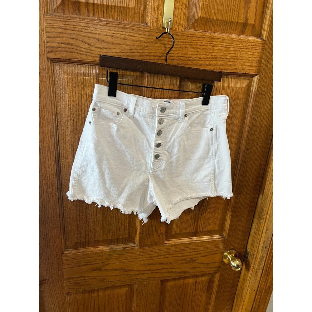 The Gap Brand Cutoff 3.5" Shorts Women's Size 10/30 White Button Front Jeans